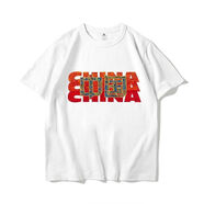 CEENIU王楚欽同款乒乓球運動(dòng)明星夏季男女同款上衣短袖純棉寬松夏季衣服 重磅純棉短袖【CHINA】-白色T026 S  建議145-155cm/70-85斤