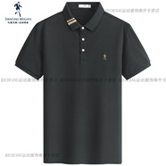 與狼共舞（DANCING WOLVES）翻領(lǐng)短袖T恤男2025夏季新款撞色休閑Polo 碳灰034 L 175/92A