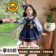 G.DUCKKIDS兒童兔子警官衣服女童瘋狂朱迪cos連衣裙動(dòng)物城洛麗塔女孩公主裙 朱迪娃娃領(lǐng)連衣裙 130 (建議身高120cm 8-9歲)cm