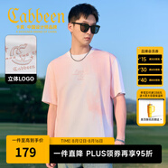 卡賓（CABBEEN）【索羅娜涼感】短袖男士T恤暈染印花立體高周波logo短袖T恤 粉紅色04（寬松版型） XL /180/52