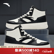 安踏（ANTA）輕松丨高幫板鞋男鞋2025輕質(zhì)舒適休閑鞋經(jīng)典 象牙白/黑-5 39