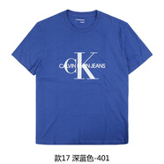 Calvin Klein美國 男士純棉經(jīng)典簽名字母大標(biāo)圖案圓領(lǐng)短袖T恤 深藍(lán)色 款17-41VP883/401 S (現(xiàn)貨)