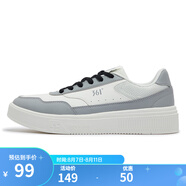 361°男運(yùn)動(dòng)鞋2024年冬季新款361度男板鞋 羽毛白/循環(huán)灰 44