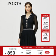 PORTS寶姿秋冬女裝新款優(yōu)雅氣質(zhì)修身連衣裙ALM9K202NKW008 黑色 S