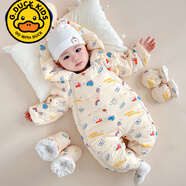 G.DUCKKIDS嬰兒羽絨服連體衣男女寶寶冬季外出服新生幼兒冬裝加厚抱衣服爬服 糖果兔羽絨服++手腳套  兒童節禮 90cm (建議12-18個(gè)月寶寶)