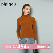 皮皮狗  連領(lǐng)插肩羊絨套衫女時尚休閑針織羊絨打底衫 213桂圓黃 L /105