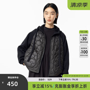 幻走（MOVEUP）2024冬季新款.FUN系列連帽趣味繡花設(shè)計(jì)師短款棉外套女 夜黑 L