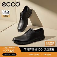 愛步（ECCO）德比鞋 牛皮增高休閑正裝皮鞋 混動防水524704 黑色42