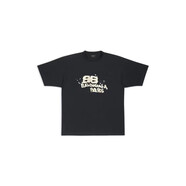 斯特拉麥卡托尼（Stella McCartney）2022高版本B家巴黎經(jīng)典前后字母logo印花落肩OS短袖T恤男女同款 黑色 前后字母 M