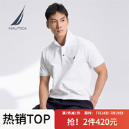諾帝卡（NAUTICA）【買一贈(zèng)一】男裝夏款商務(wù)休閑舒適親膚棉氨透氣短袖POLO KE5201 白色1BW M