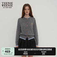 Teenie Weenie小熊針織開衫女春季軟糯舒適簡約休閑通勤針織毛衣外套女 深灰色 M (165)