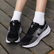耐克（NIKE）運(yùn)動(dòng)鞋女鞋 2025新款網(wǎng)面透氣低幫緩震跑步鞋輕便慢跑鞋休閑鞋 黑色/白-002 36.5