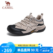 駱駝（CAMEL）男士戶(hù)外登山復古皮面休閑低幫徒步鞋 G14A342696 埃爾沙 40