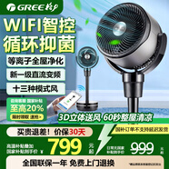 格力（GREE）空氣循環(huán)扇移動(dòng)空調扇強力制冷一體機風(fēng)扇家用臥室水冷風(fēng)扇直流變頻WiFi遙控搖頭落地扇加濕凈化 等離子除菌凈化KSZ-03X60DgZ 黑+太空灰