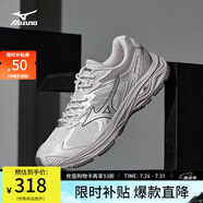 美津濃（MIZUNO）【RACER V2】25年新款高街機(jī)能復(fù)古潮流慢跑鞋男女緩震透氣跑鞋 05/港霧灰/銀色/鯊魚灰 42 (270mm)