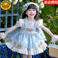 G.DUCKKIDS女童連衣裙夏季法式原創(chuàng)網(wǎng)紗蓬蓬裙兒童正版甜美裙子洛麗塔 莫奈藍(lán)057 100 碼建議身高90-100cm