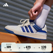 adidas ENTRAP美式校園風(fēng)運動(dòng)板鞋少年感復古籃球鞋男女阿迪達斯 白/藍   42