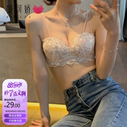 曼可嬌內(nèi)衣女小胸罩聚攏調(diào)整型bra少女日系收副乳上托無鋼圈文胸套裝 粉桃 L 36/80(AB通杯厚約2.5CM)