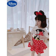 迪士尼姐弟套裝兄妹套裝米奇男童短袖短褲米妮波點(diǎn)裙女童米老鼠 女童套裝 80 80cm