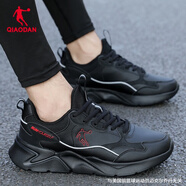 喬丹（QIAODAN）男鞋運動(dòng)鞋男士秋季新款網(wǎng)面透氣休閑鞋男款輕便老爹鞋 黑色/番茄紅-220B 皮面款 43