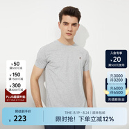 Hush Puppies暇步士男裝夏季純色百搭圓領(lǐng)短袖T恤 058中灰2 2XL