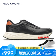 ROCKPORT樂步【明星同款】男士高端休閑鞋新款真皮商務(wù)厚底鞋運(yùn)動(dòng)休閑鞋子 黑色 44