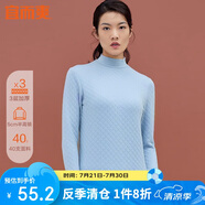宜而爽秋冬季【三層加厚】女士100%純棉半高領(lǐng)保暖內(nèi)衣上衣秋衣棉毛衫女
