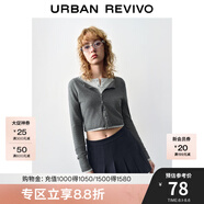 UR秋季新款女裝曠野美拉德百搭修身針織開衫UWB940014 深灰 S