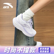 安踏漫步丨跑步鞋女鞋緩震回彈運(yùn)動(dòng)鞋夏季密網(wǎng)透氣專業(yè)防滑體測(cè)慢跑鞋 【徐風(fēng)】紙莎白/淡紫灰 38