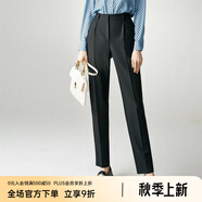 顏域高腰顯瘦通勤西裝褲女秋裝2024新款職業(yè)優(yōu)雅百搭直筒長褲子 黑色1 S碼