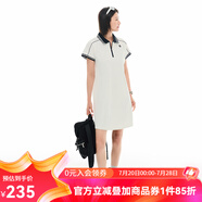 雲(yún)上生活【初夏】撞色半拉鏈?zhǔn)昭@瘦連衣裙2025夏裙子女L0429 云白色 M 建議100-115斤左右