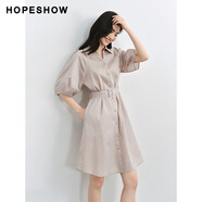 紅袖（hopeshow）連衣裙    90124121602 咖蘭條 S
