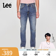Lee【張凌赫代言】726舒適直筒丹寧復古水洗藍色男牛仔褲休閑潮流 中深藍 34 (160-170斤可選)
