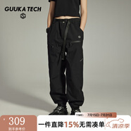 GUUKA TECH古由卡【城市輕戶外】工裝褲女2024秋季新款寬松束腳機(jī)能風(fēng)休閑褲 黑色 S