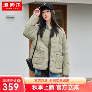 坦博爾新款羽絨服女秋冬新款輕薄短款小個(gè)子翻領(lǐng)韓版百搭外套TD236266 奶茶棕 M 165/88A（建議體重125-135斤）