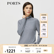 PORTS 寶姿秋冬新品女裝純色修身羊絨毛衣ALD9K412NZH015 灰色 S