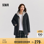 森馬（Semir）外套女中長款西裝領(lǐng)通勤寬松2024冬含羊毛雙面呢夾克109724108021