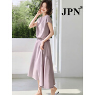 JPN香港潮牌時(shí)尚套裝裙女2025夏新款蝴蝶結(jié)繡花T恤不規(guī)則半身裙兩件 圖片色 M
