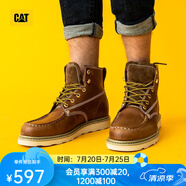 CAT卡特馬丁靴工裝靴子男鞋牛皮戶外美式復(fù)古機(jī)車靴P721411M3EDC36 棕黃P721411 42