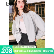百圖betu女裝秋季新款短外套下擺抽繩設(shè)計(jì)帥氣戶(hù)外外套女2408T56 灰色 XS