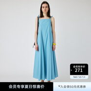 moussy 女裝新款夏日清爽大露背大擺吊帶連衣裙010GSS30-1890 115花紋藍(lán)色 S 00001