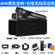 麥巢家庭KTV藍(lán)牙音響無線麥克風(fēng)投影儀用唱歌音箱電視k歌話筒設(shè)備 80瓦黑色音響+充電無線雙麥+大禮包