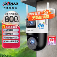 大華（DAHUA）攝像頭4G終身免流量800萬家用雙攝監(jiān)控網絡球型攝像機 DH-P8B-E2-4G-L【不含內存卡】