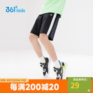 361°361°兒童短褲夏季男童透氣運動(dòng)褲梭織五分褲黑130