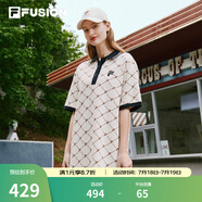 斐樂（FILA） FUSION潮牌女子連衣裙夏新款時尚寬松POLO領(lǐng)連身裙 乳糖色-BG L