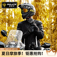 SULAITE摩托車夏季騎行服仿賽機車服騎士服越野賽車防摔男女四季騎行裝備 【黑色上衣】防寒保暖/可拆內襯 XL