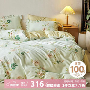 多喜愛床上四件套 純棉浪漫法式被套床單四件套1.8床229*230cm荷葉邊款