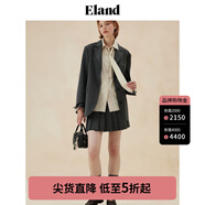 ELAND衣戀半身裙女百褶A版含羊毛通勤裙子2024秋季新款 灰色(15)Grey M 165