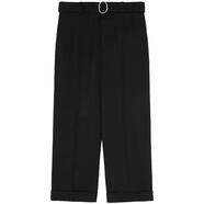 吉爾·桑達(dá)（Jil Sander）棉絲混紡可卷邊休閑直筒褲男寬松版型百搭束腳挺括通勤西褲 黑色 均碼 |48