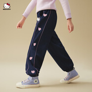 HELLO KITTY 女童運動(dòng)褲秋季休閑衛褲2025新款洋氣中大童裝運動(dòng)褲 藏青色【加絨】 120